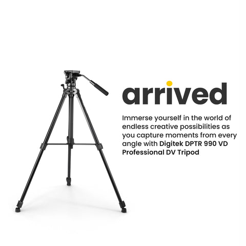 Digitek (DPTR 990VD) Platinum Heavy Duty Tripod with Professional Fluid Video Head Maximum Operating Height: 1660 mm, Max Load Upto: 15 kgs - Digitek