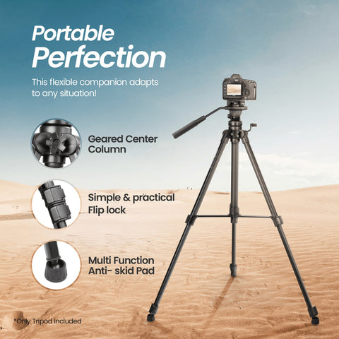 Digitek (DPTR 990VD) Platinum Heavy Duty Tripod with Professional Fluid Video Head Maximum Operating Height: 1660 mm, Max Load Upto: 15 kgs - Digitek