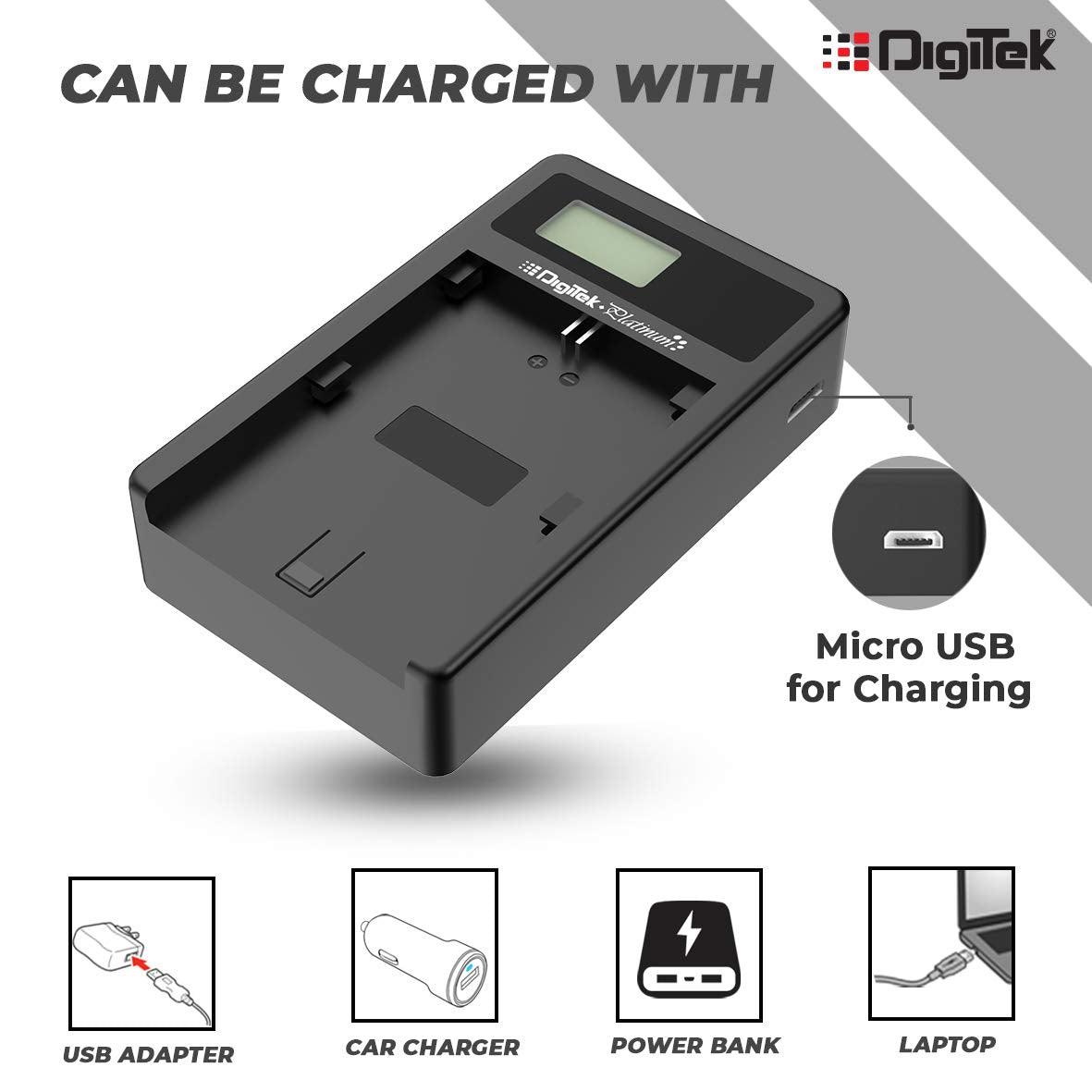 Digitek (DPUC 012S (LCD MU)) Platinum Charger DPUC 012S (LCD MU) LPE10 for LPE10 Battery - Digitek