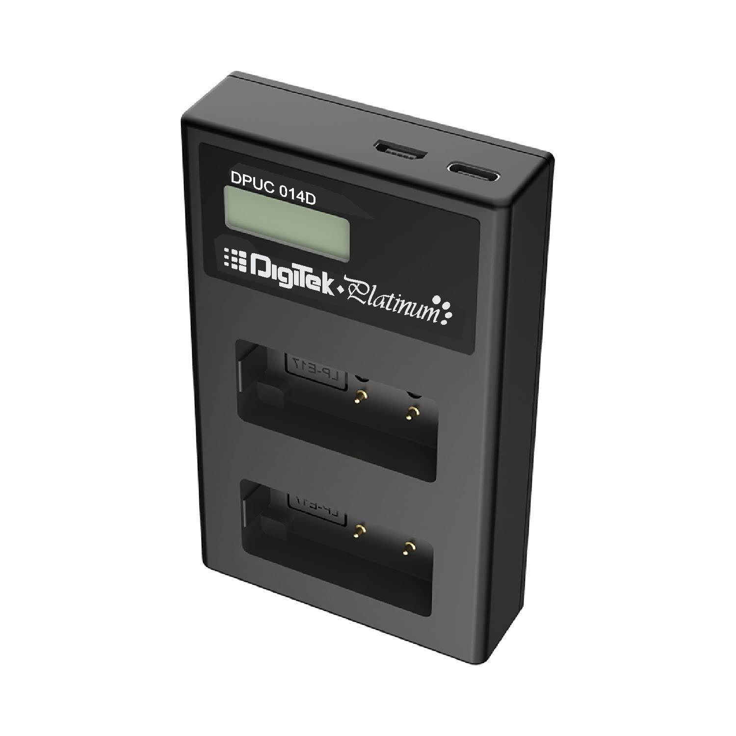 Digitek (DPUC-014 D LP E6 P) Platinum Dual Port Li-ion LCD Battery Charger with 2 Nos of 2500mAh Capacity LP E6 Platinum Li-ion Battery Combo Pack, DPUC-014 D LP E6 P - Digitek