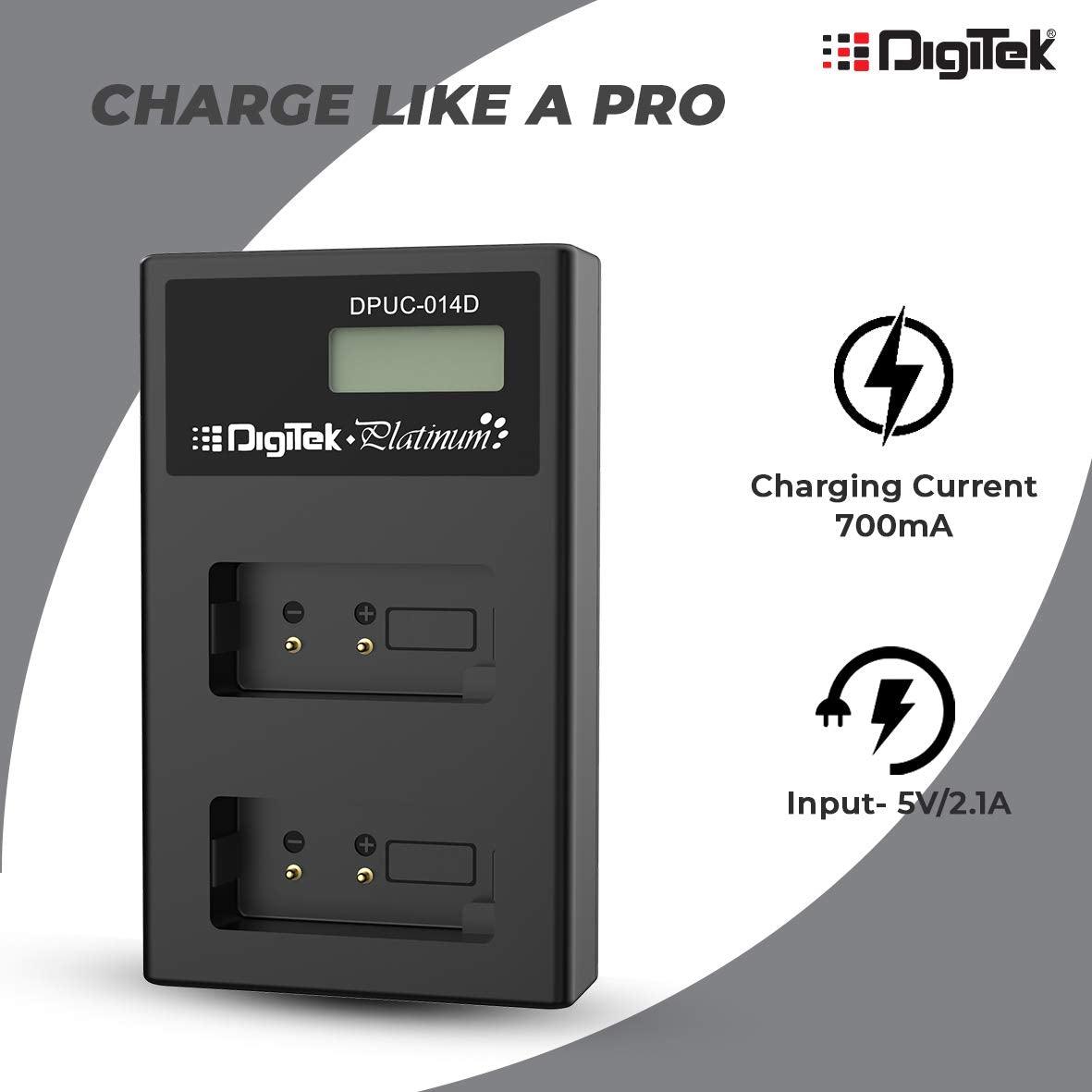 Digitek (DPUC 014S (LCD MU) ENEL14 for ENEL14) Platinum Charger DPUC 014S (LCD MU) ENEL14 for ENEL14 Battery - Digitek