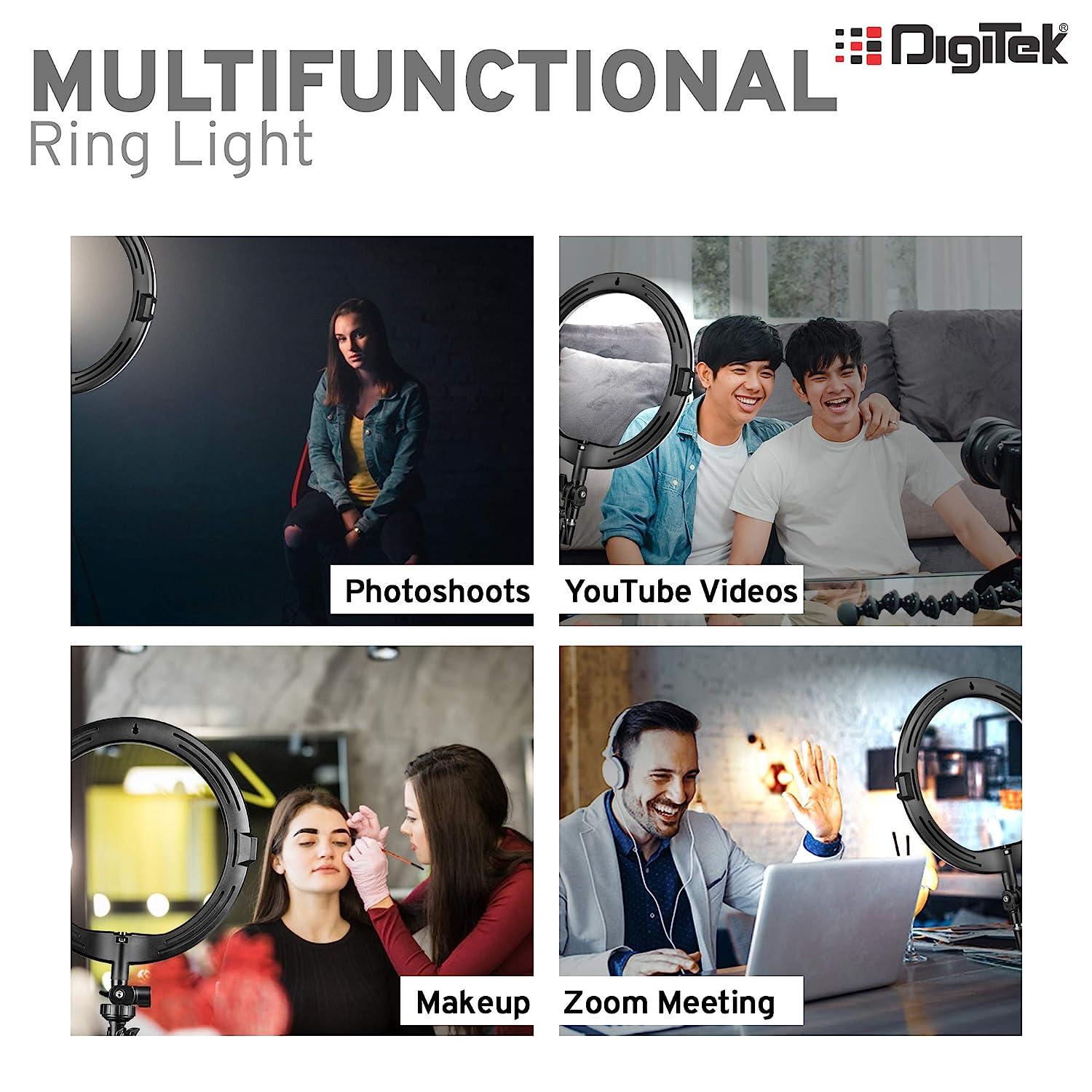 Digitek (DRL 12C) Professional (12 inch) LED Ring Light with Tripod Stand for Mobile Phones & Camera - Digitek