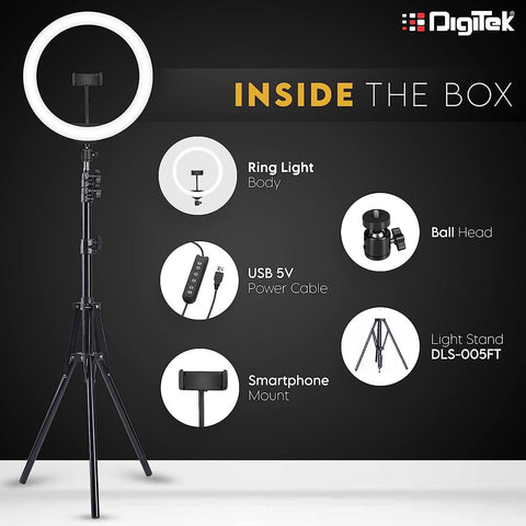 Black Aluminium Tiktok LED 18 Inch Ring Videography Flash Light with Tripod  (3 Sheds) at Rs 2600/piece in Ahmedabad