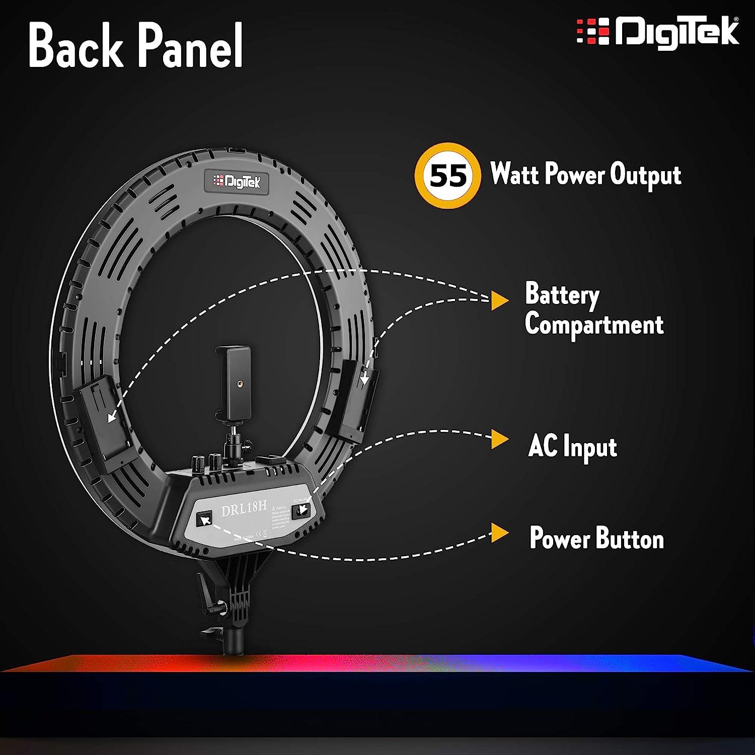 Buy Digitek Platinum DPRL-18 80W 18 inch LED Ring Light with 2 Color  Temperature Online At Best Price On Moglix