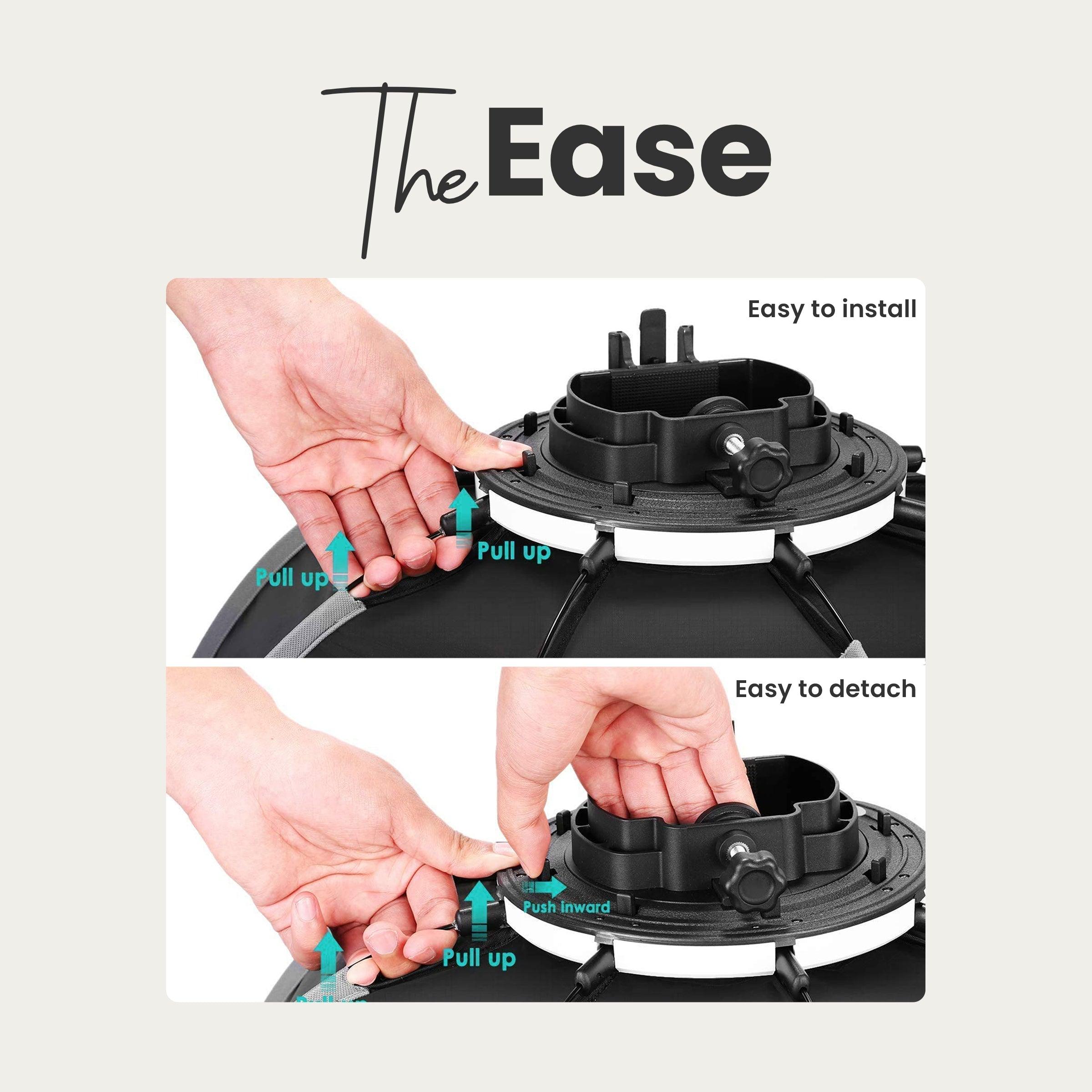 Digitek (DSBH-055) Lightweight & Portable Soft Box Comes with S2 Type Bracket & 2 Diffuser Sheets | Carrying Case | Compatible with All Flash Speedlights - Digitek