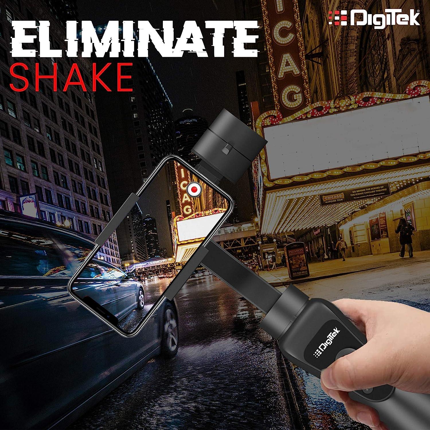 Digitek (DSG 005) 3-Axis Handheld Gimbal Stabilizer for Smartphones & Gopro with Face & Object Tracking Motion, Various Time Lapse Features & Up to 12 hrs. Operational Time DSG 005 - Digitek