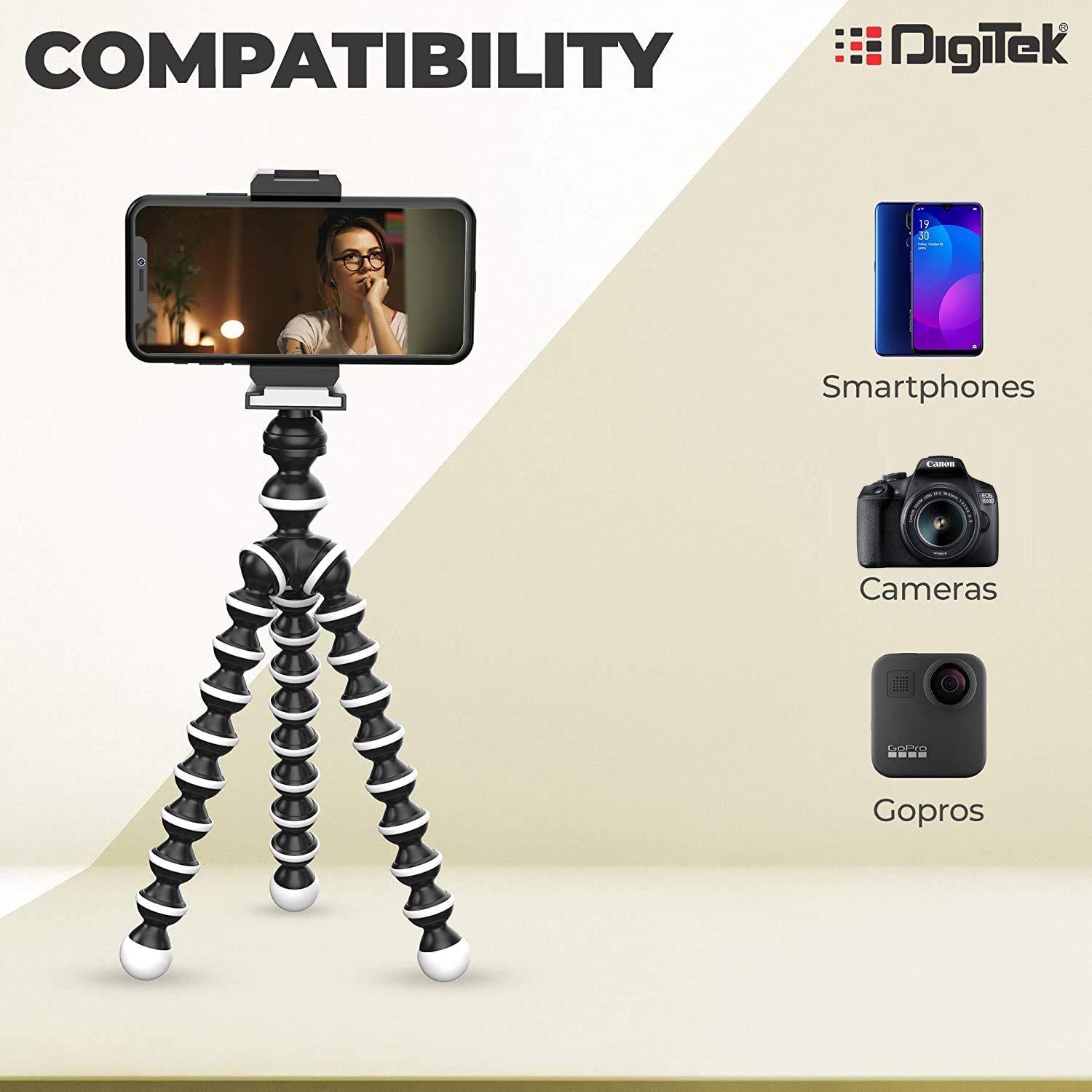 Digitek (DTR 260 GT) Gorilla Tripod/Mini 33 cm (13 Inch) Tripod for Mobile Phone with Phone Mount & Remote - Digitek