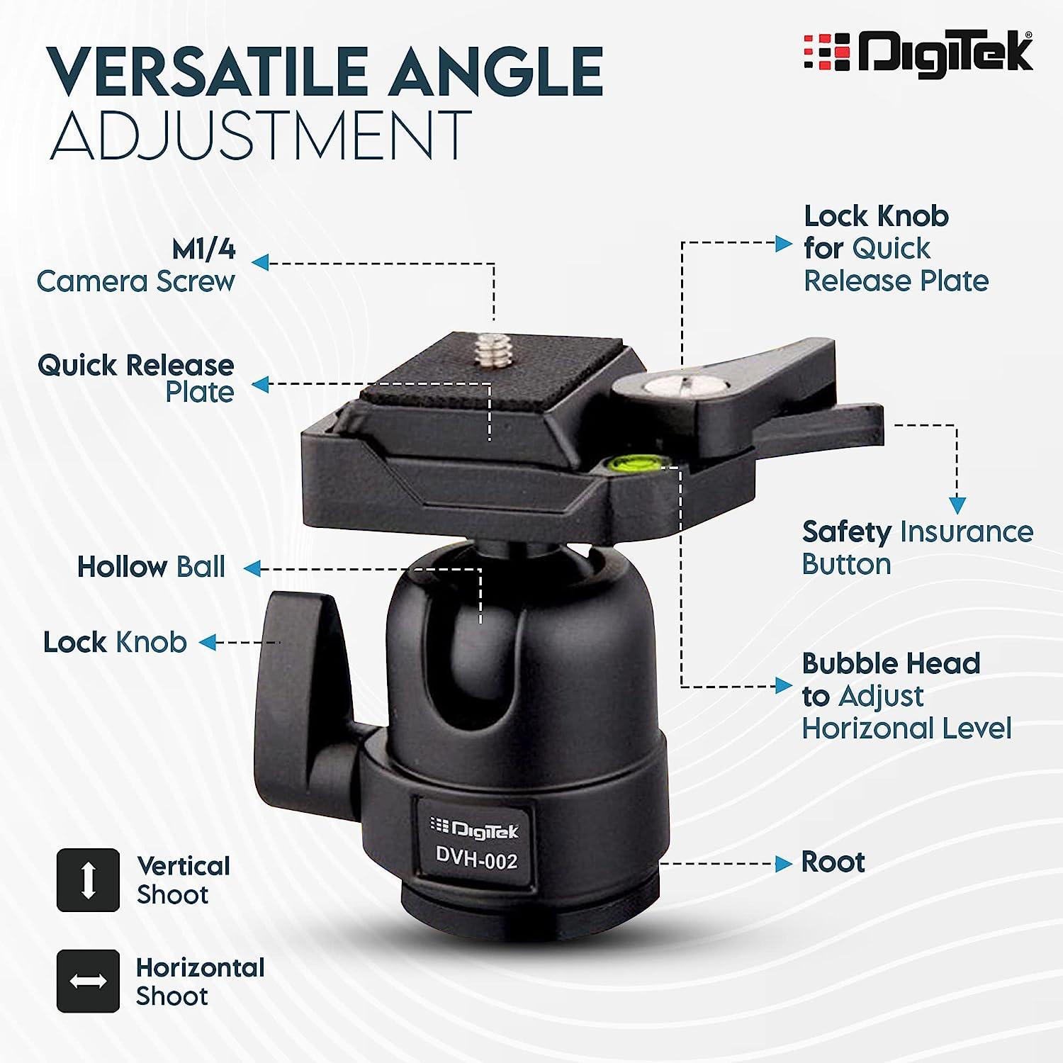 Digitek (DVH-002) Digitek Lightweight Ball Head with Quick Release Plate - Digitek