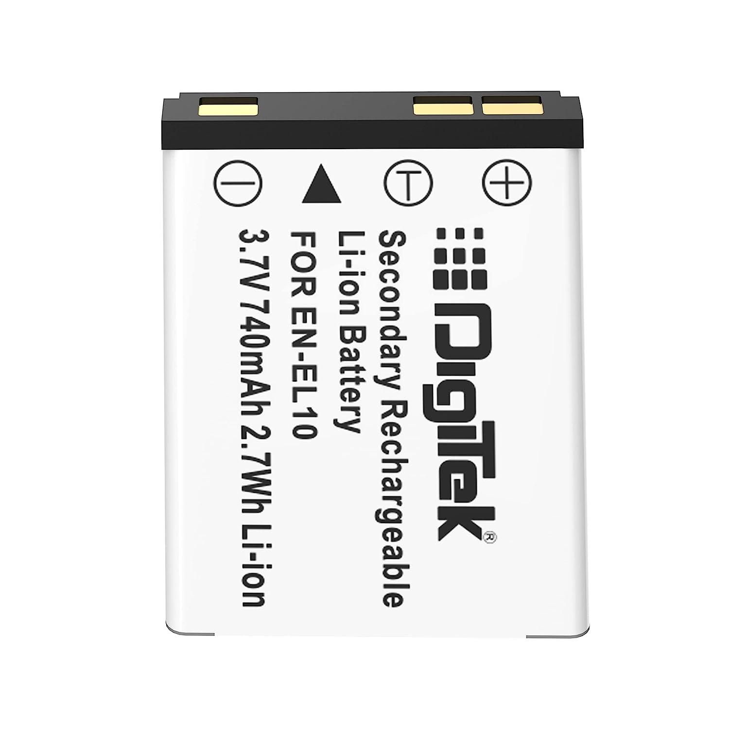 Digitek (EN-EL10) 740mAh Li-ion Rechargeable Battery for Nikon Cameras - Digitek