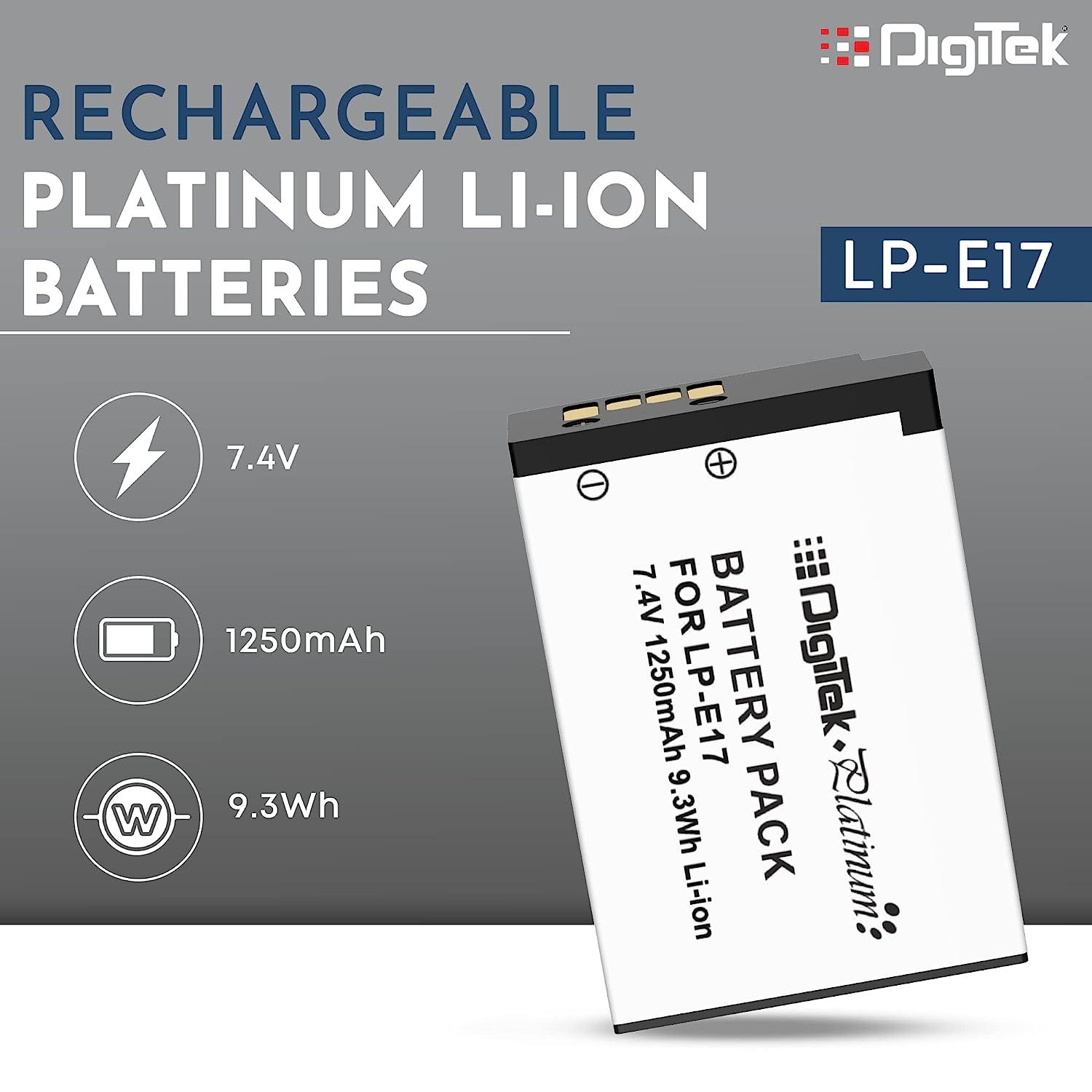 Digitek (LP-E17 Platinum) Platinum Extra Power Secondary Rechargeable Li-ion Battery for Camera LP-E17 - Digitek