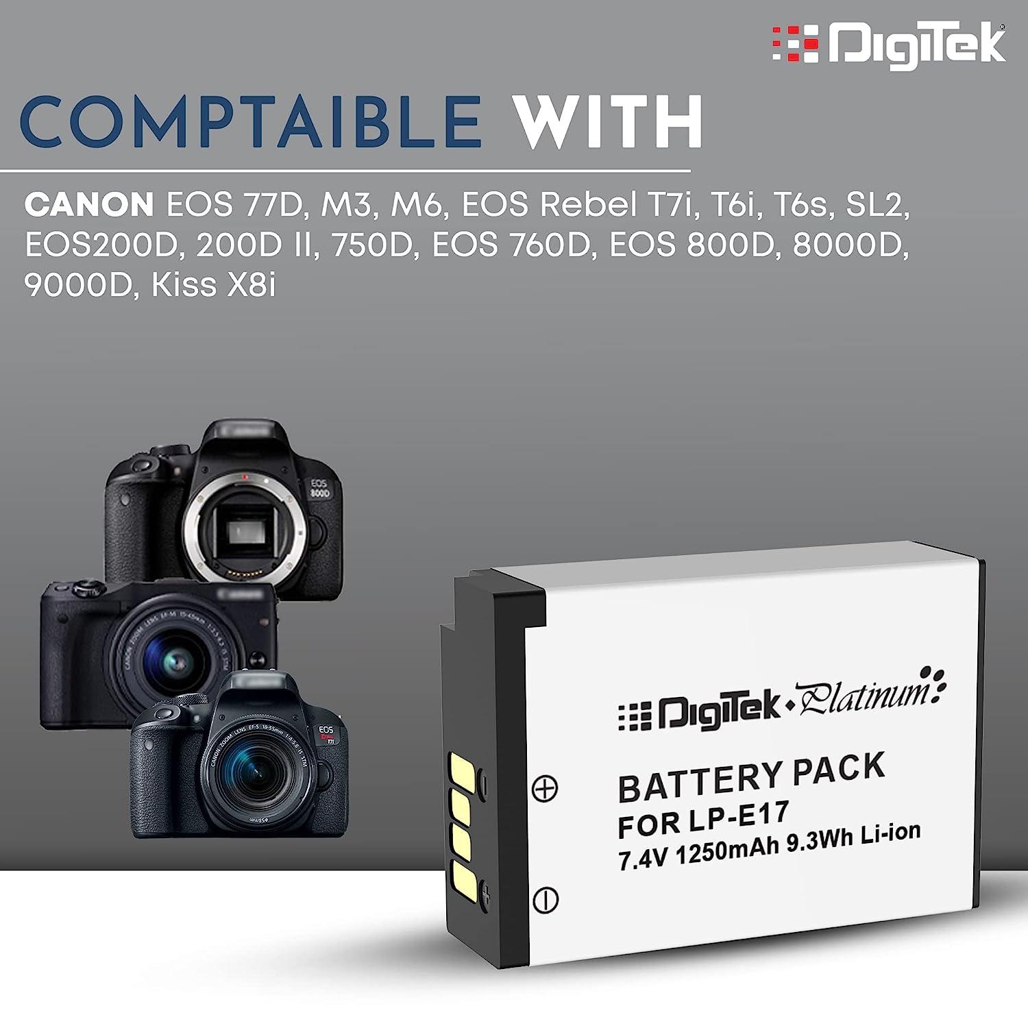 Digitek (LP-E17 Platinum) Platinum Extra Power Secondary Rechargeable Li-ion Battery for Camera LP-E17 - Digitek