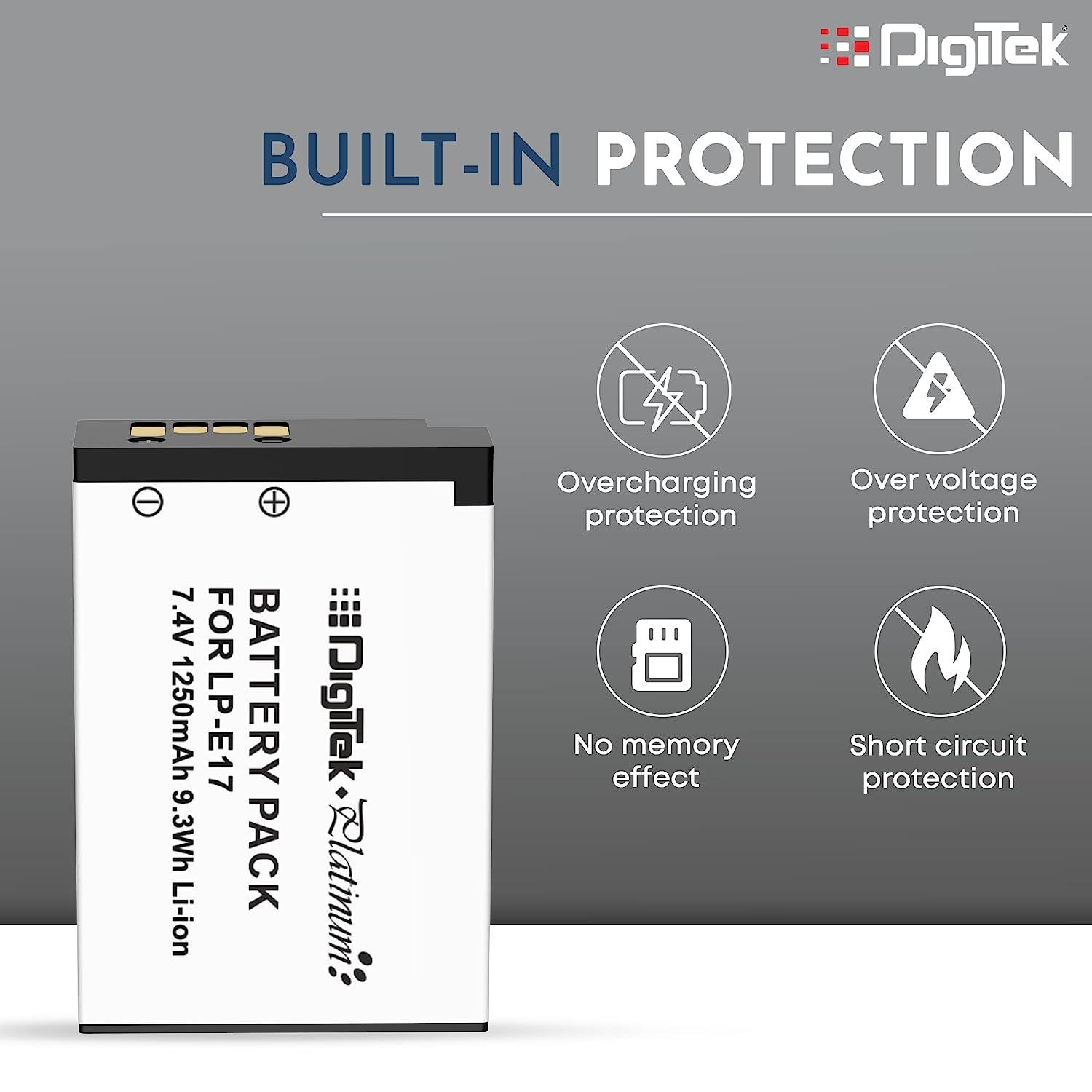 Digitek (LP-E17 Platinum) Platinum Extra Power Secondary Rechargeable Li-ion Battery for Camera LP-E17 - Digitek