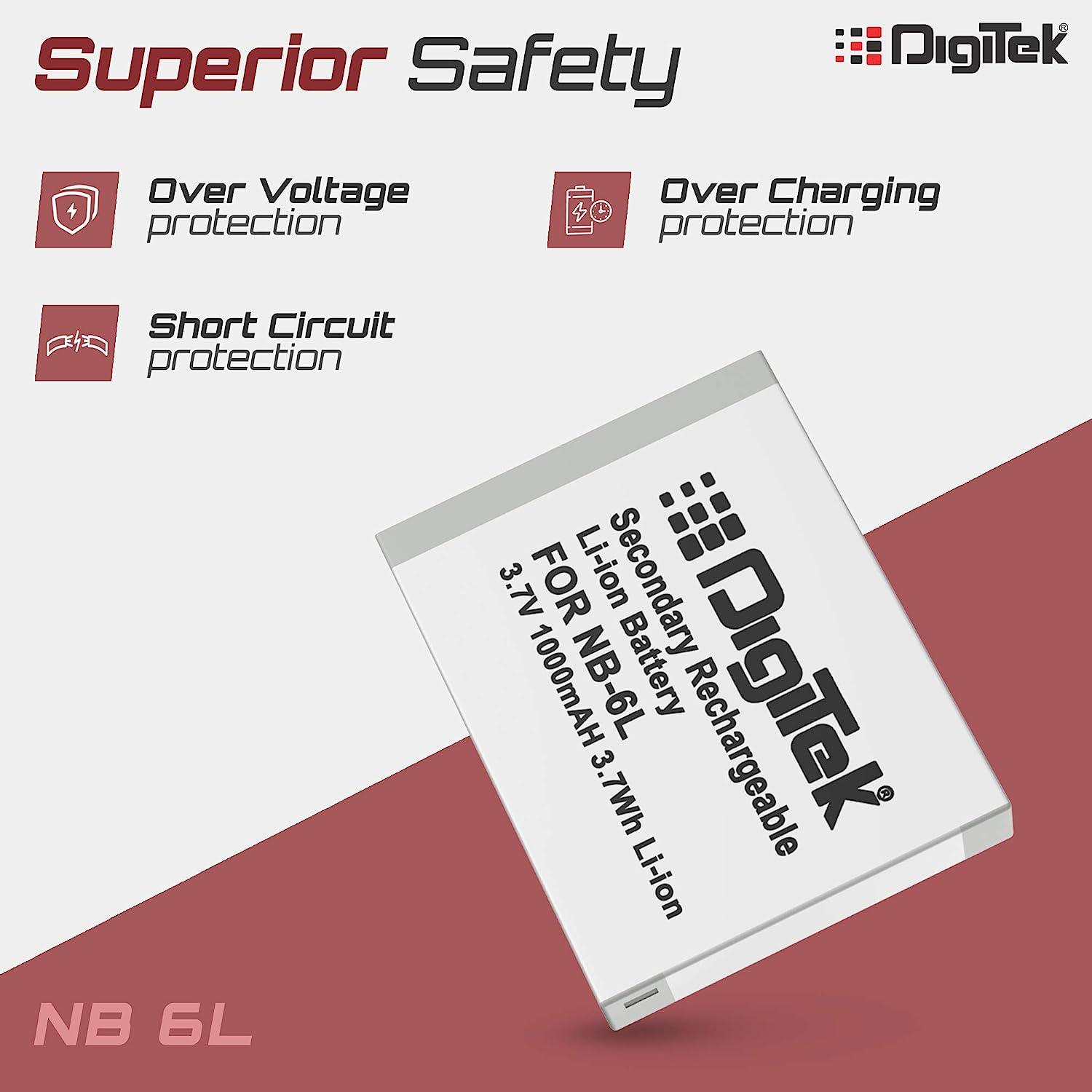 Digitek (NB-6L) Digitek NB-6L Lithium-ion Rechargeable for Canon DSLR Camera Battery - Digitek