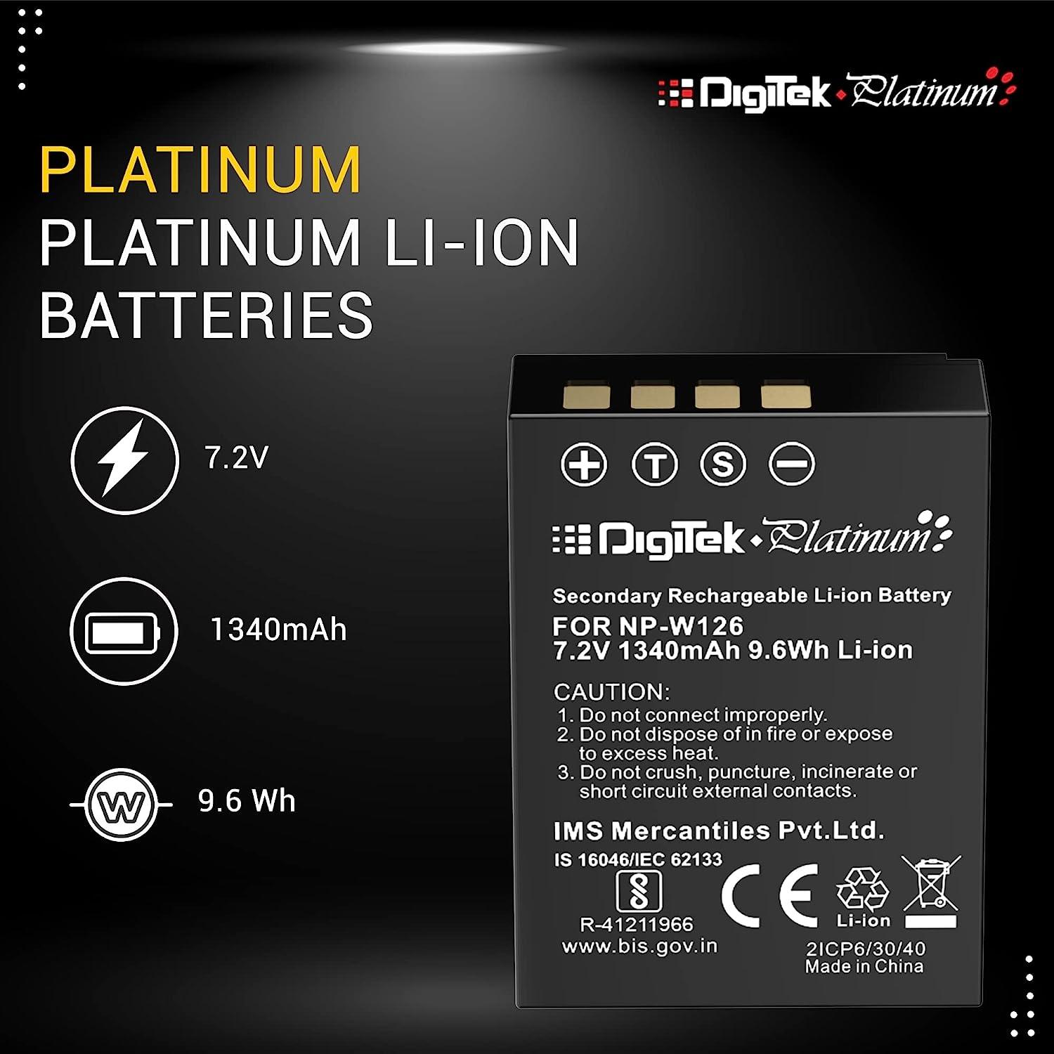 Digitek (NP FW126)1340mAh Platinum Battery pack for NP FW126 - Digitek