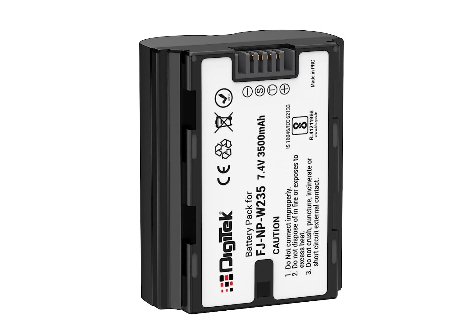 Digitek (NP-W235) Extra Power Secondary Rechargeable Li-ion Camera Battery for NP-W235 (3500mAh) - Digitek