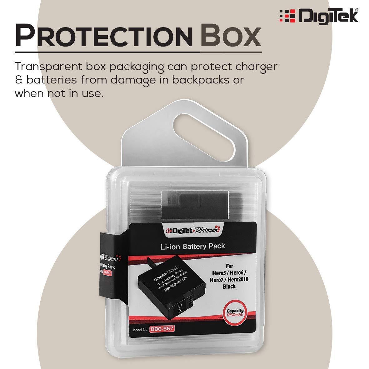 Digitek Platinum (DBG 567 Go Pro) Rechargeable Battery | Compatible with Hero-5, Hero-6, Hero-7, Hero-2018 | Capacity 1250mAh (DBG 567) - Digitek