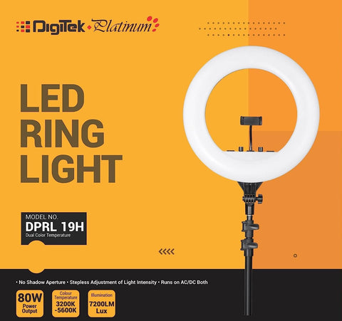Digitek Led Ring Light 18 Inch Drl-18 Ringlight New Also Stand 9 Feet Drl18  at Rs 3000/unit | New Items in Delhi | ID: 23482944555