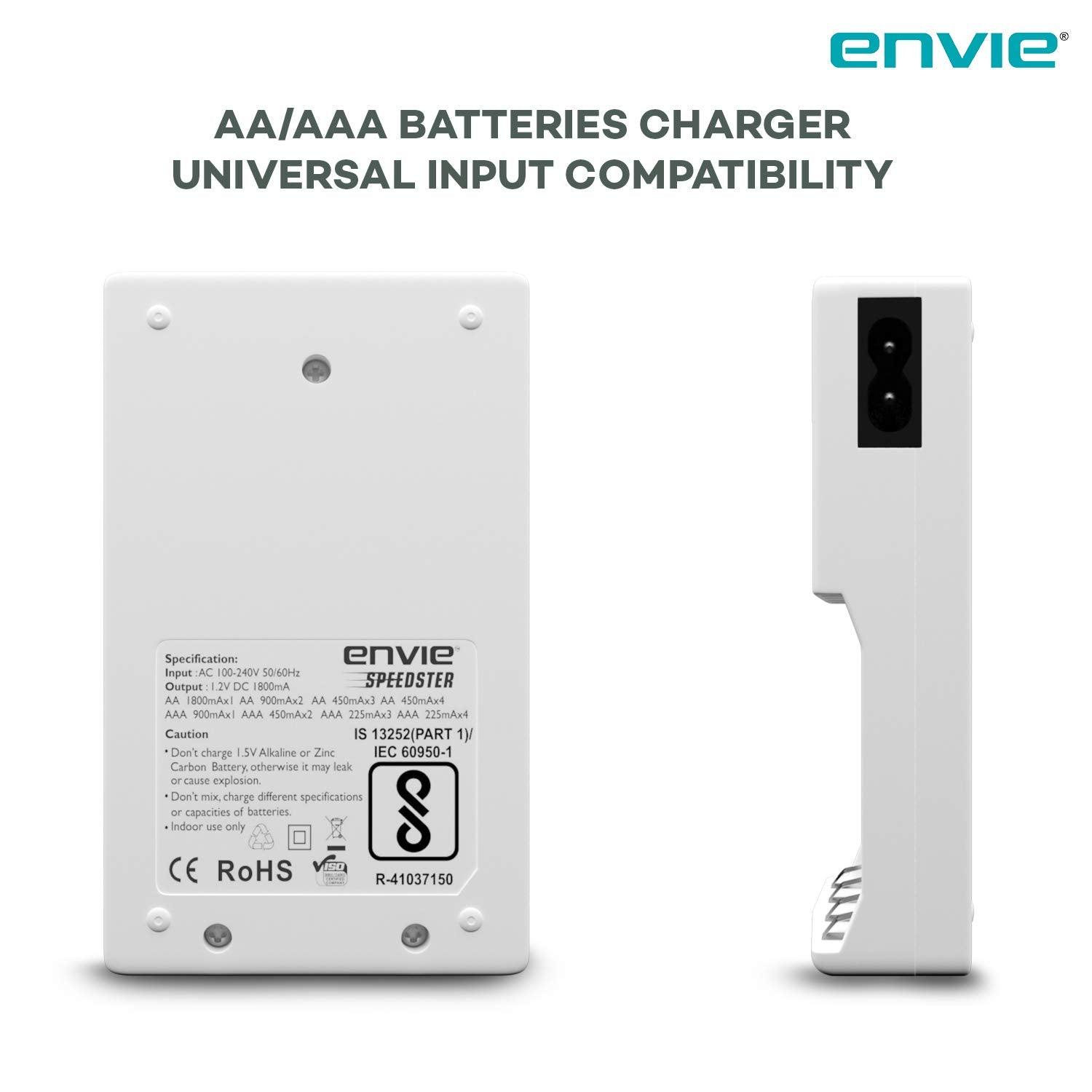 ENVIE (ECR 11) Speedster Fast Charger for AA & AAA Rechargeable Batteries (with LCD Display) - Digitek