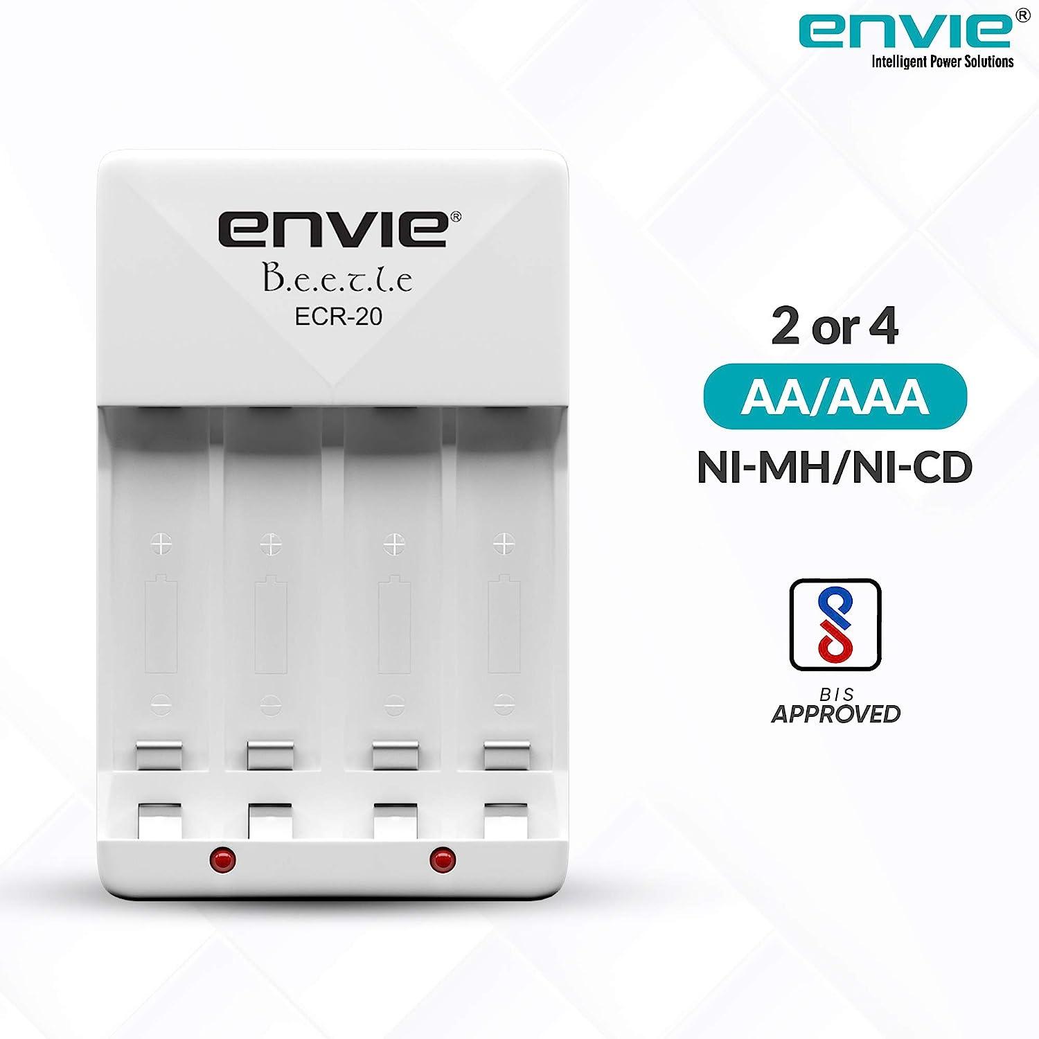 ENVIE (ECR-20) Charger for AA & AAA Rechargeable Batteries - Digitek