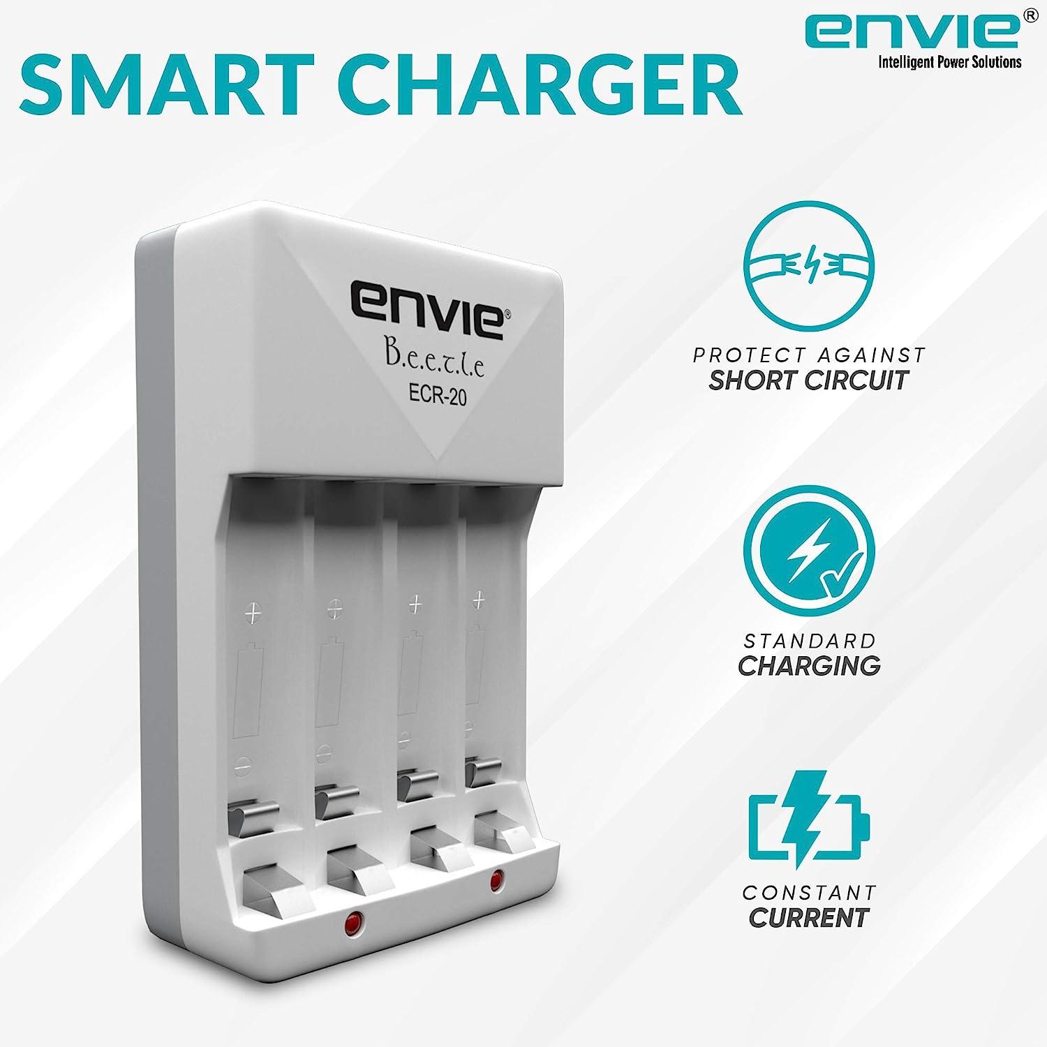 ENVIE (ECR-20) Charger for AA & AAA Rechargeable Batteries - Digitek