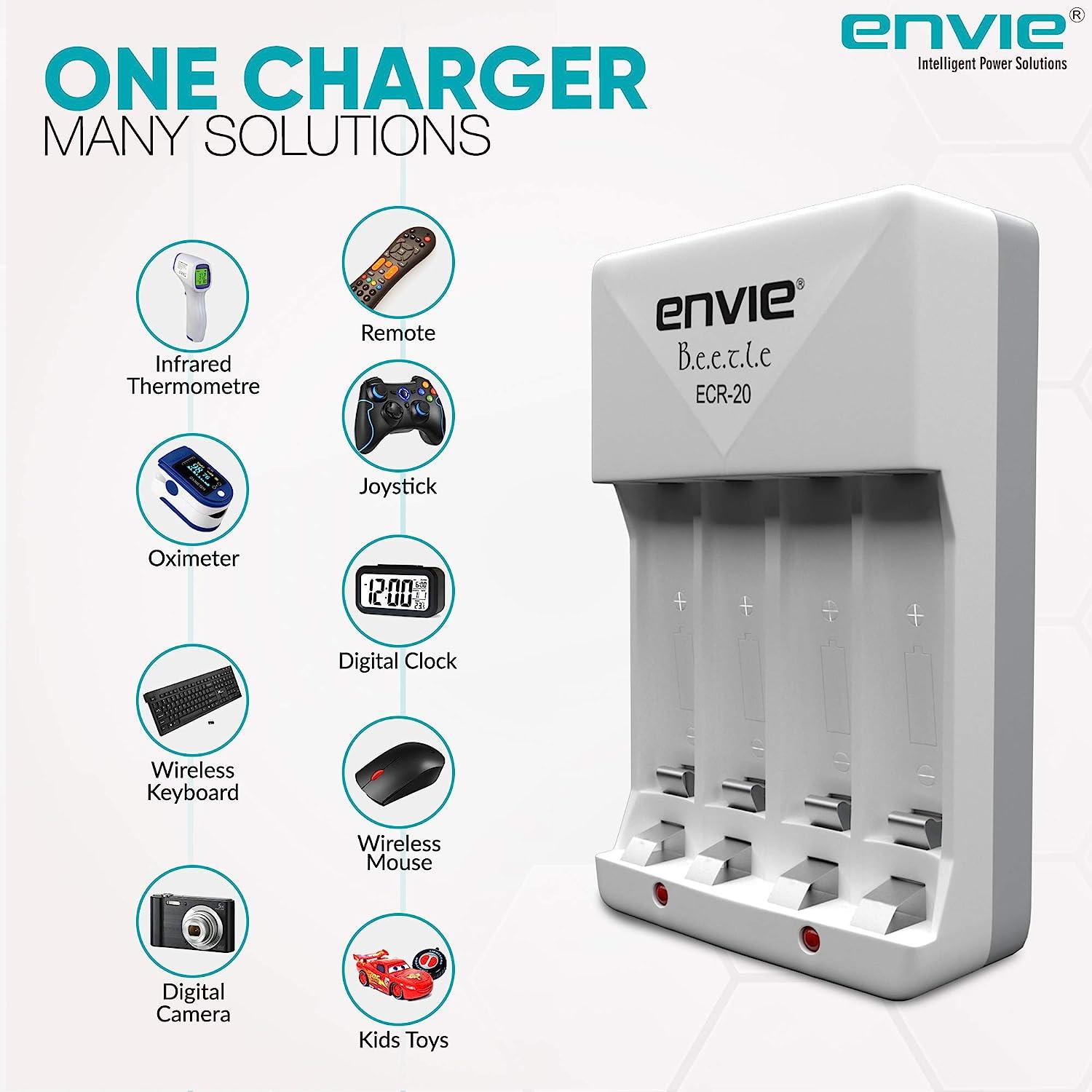 ENVIE (ECR-20) Charger for AA & AAA Rechargeable Batteries - Digitek