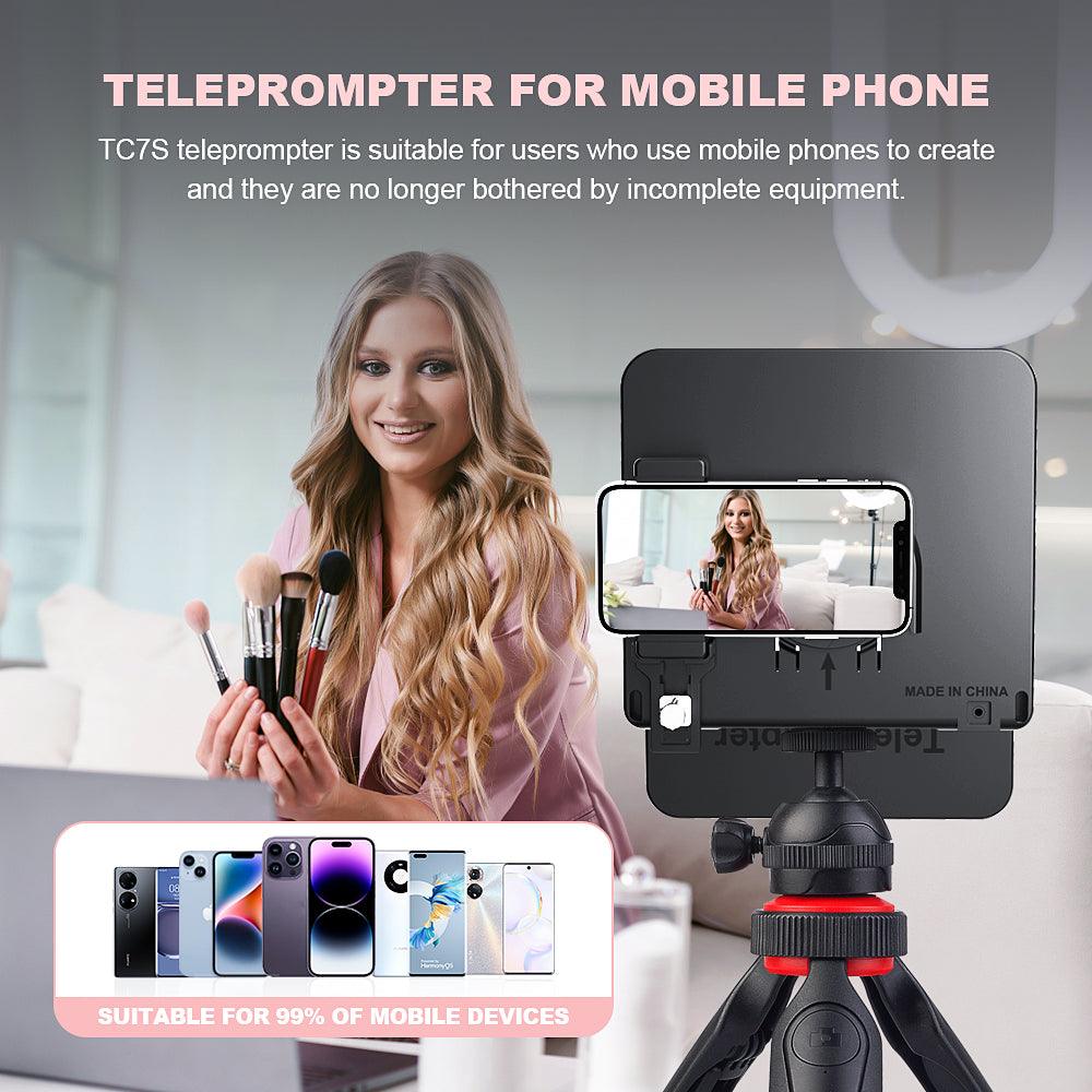 LENSGO TC7S Teleprompter Portable Inscriber Mobile Teleprompter for Tablet Smart Phone for Video Recording with Remote Control - Digitek