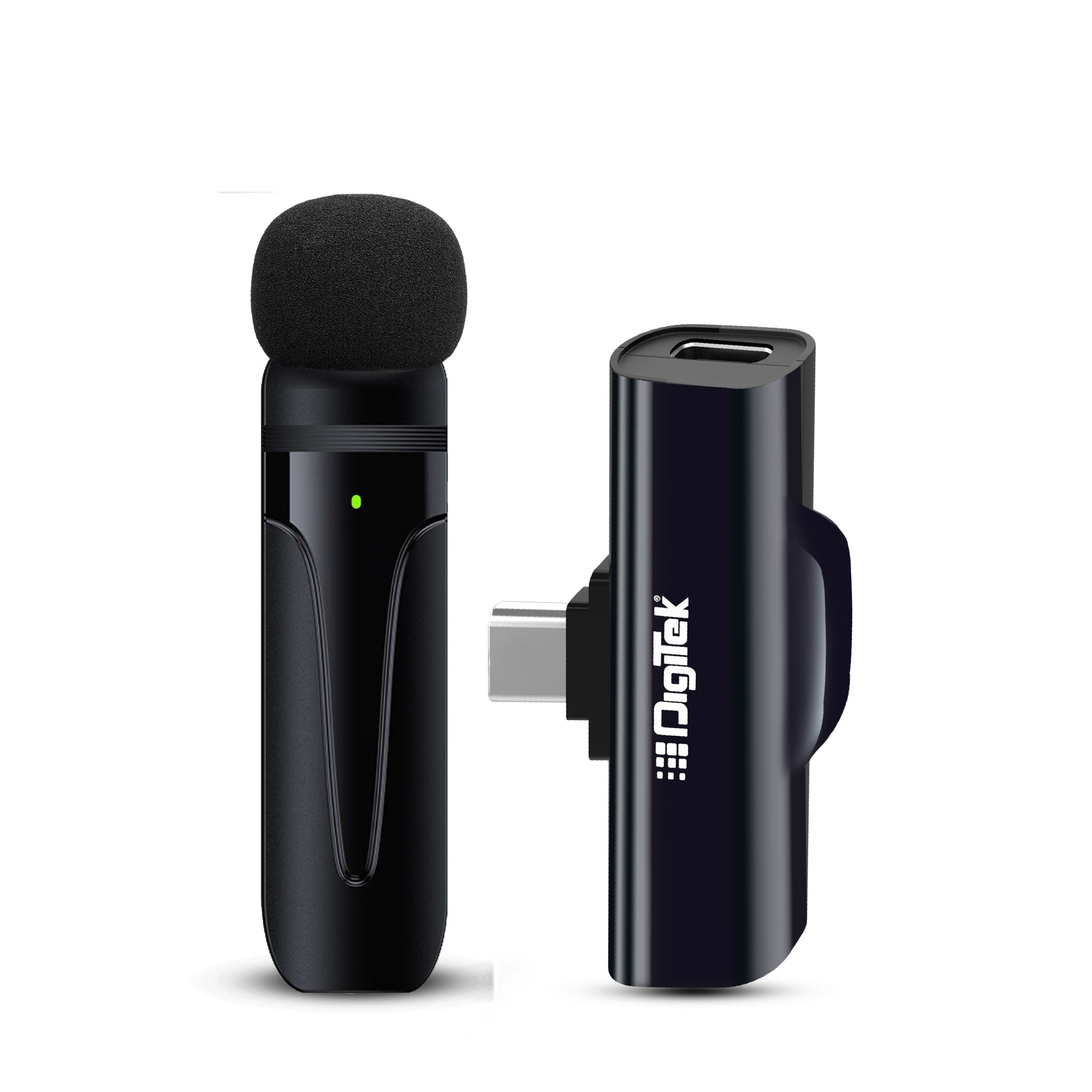 Digitek (DWM-001) Wireless Microphone & Receiver with Type C, in-Built Noise Cancellation Mic Suitable for Vlog You Tube Live Streaming Video Recording and More