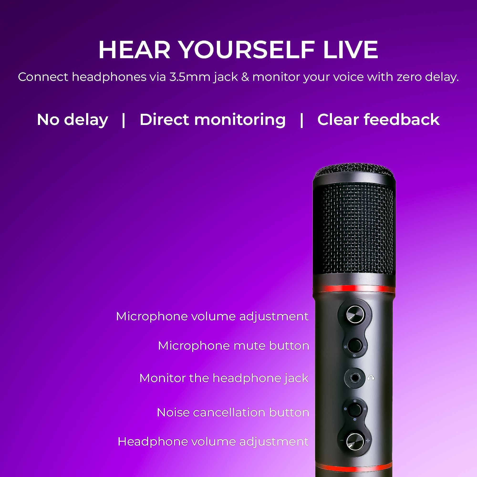 Digitek (DM-501) USB Podcast & Gaming Condenser Microphone Kit with Arm & Pop Filter, High Sensitivity, Noise Cancellation, Vol Adjustment & Mute, Use with PS4, PS5 ,PC & Smartphone for Live Streaming