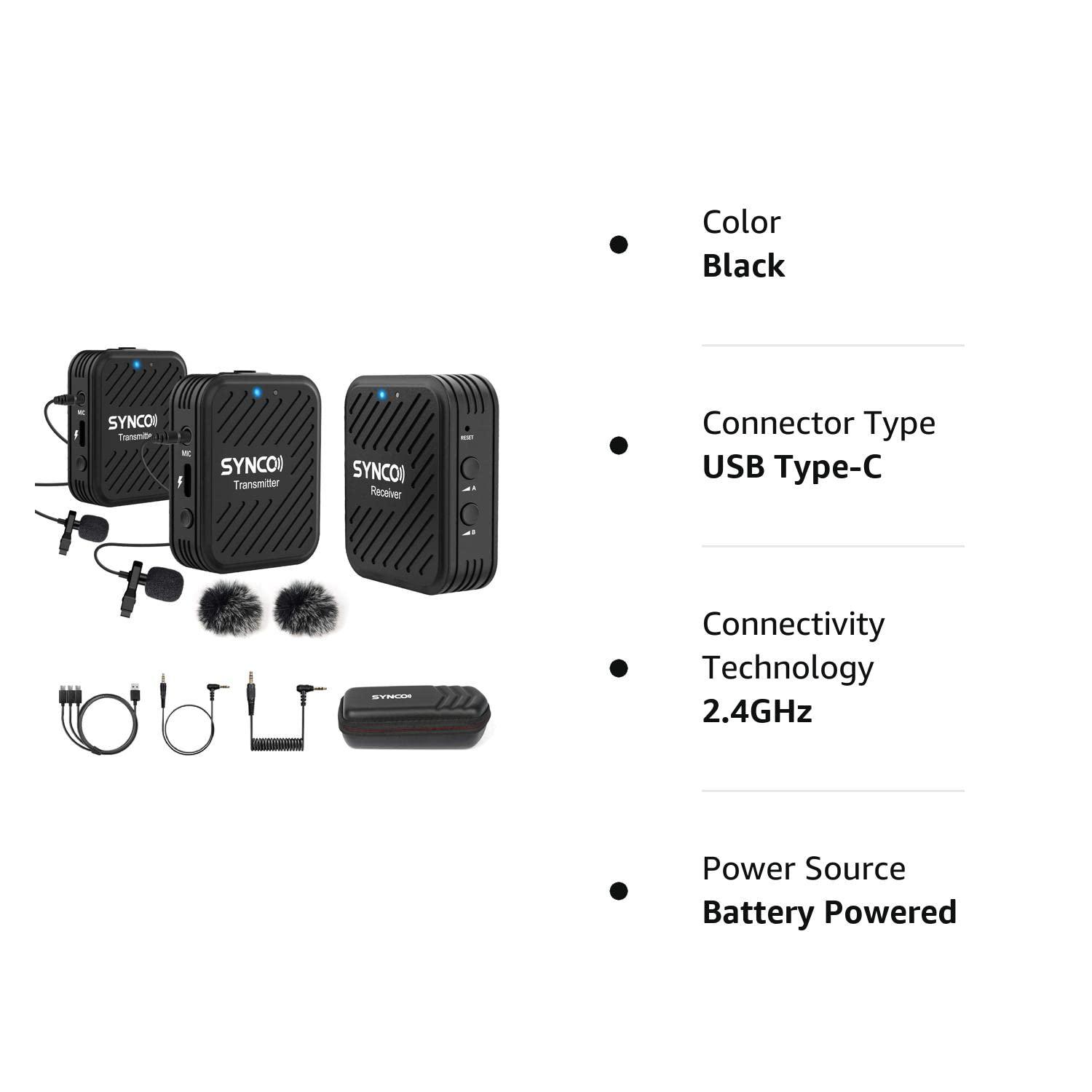 SYNCO (G1 A2) 2-Person Digital Wireless Microphone System (2.4 GHz) - Digitek