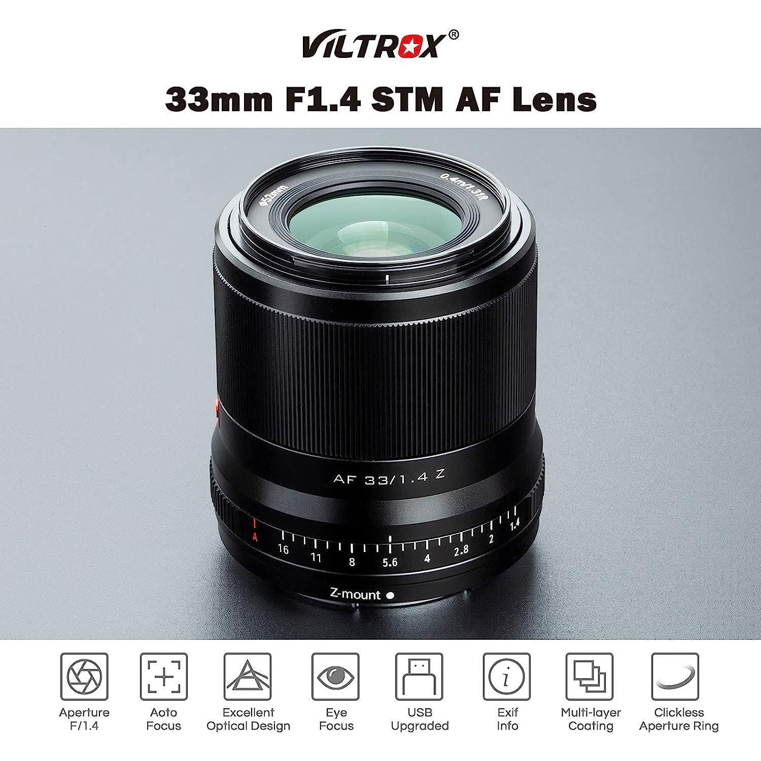 Viltrox 33mm F1.4 Autofocus Lens, Compatible with APS-C Nikon Z-Mount Mirrorless Camera Z fc Z50 Z5 Z6 Z6 II Z7 Z7 II - Digitek