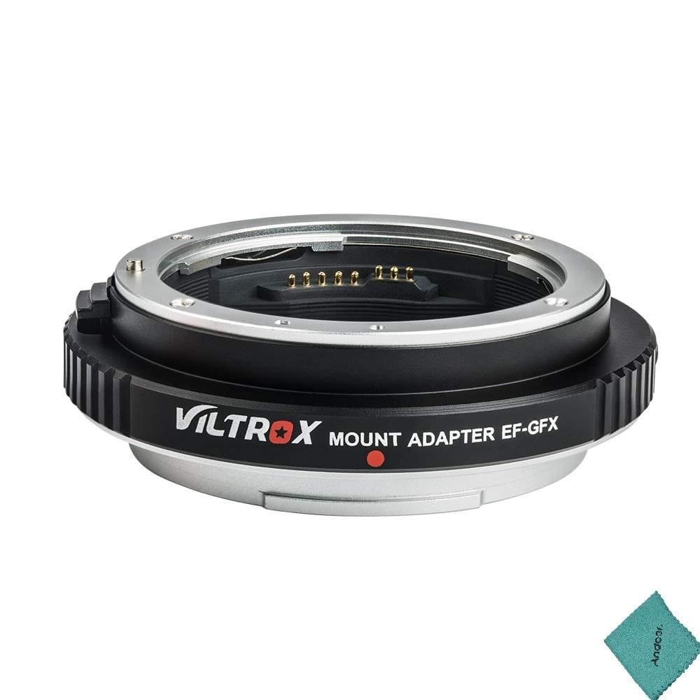 VILTROX EF-GFX Auto Focus Lens Mount Adapter USB Upgrade for Canon EF EF-S Lens to GFX-Mount Med-Format Cameras for Fuji GFX 50S/ 50R with Andoer Cleaning Cloth - Digitek