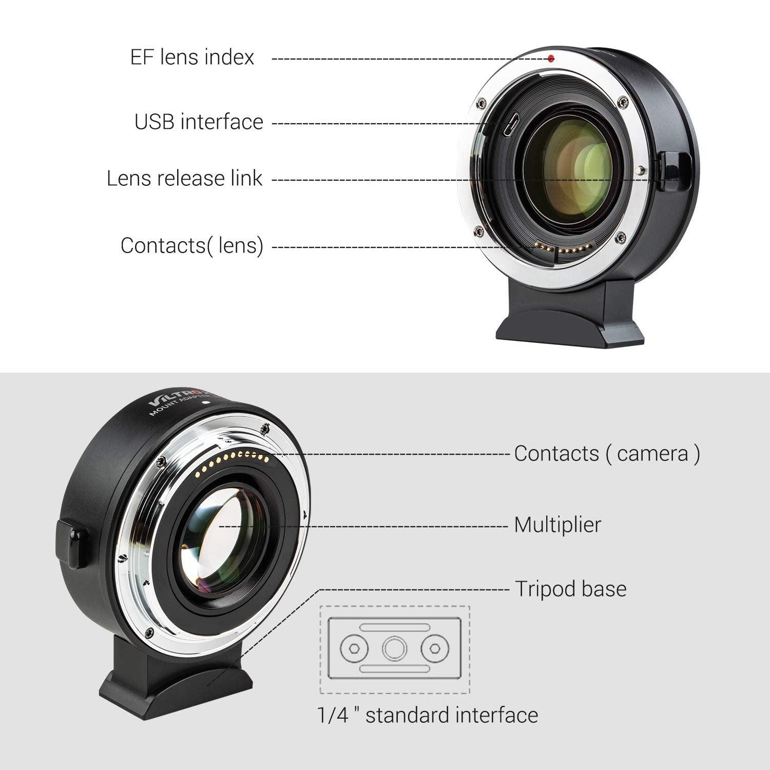 Buy VILTROX EF-Z2 Auto Focus Lens Mount Adapter USB Upgraded with 1/4  inchOnline Best Prices