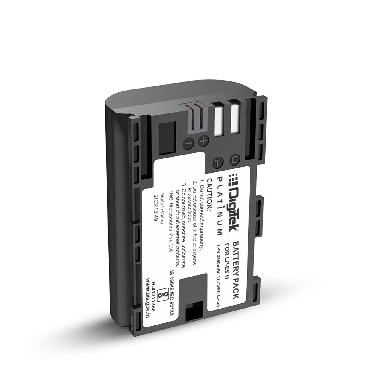 Digitek (LP-E6 H Platinum) 2400mAh Rechargeable Lithium-ion Battery for Canon DSLR Camera | Compatibility - EOS SD Mark III, Mark II, EOS 7D, EOS 6D, 60D, 70D