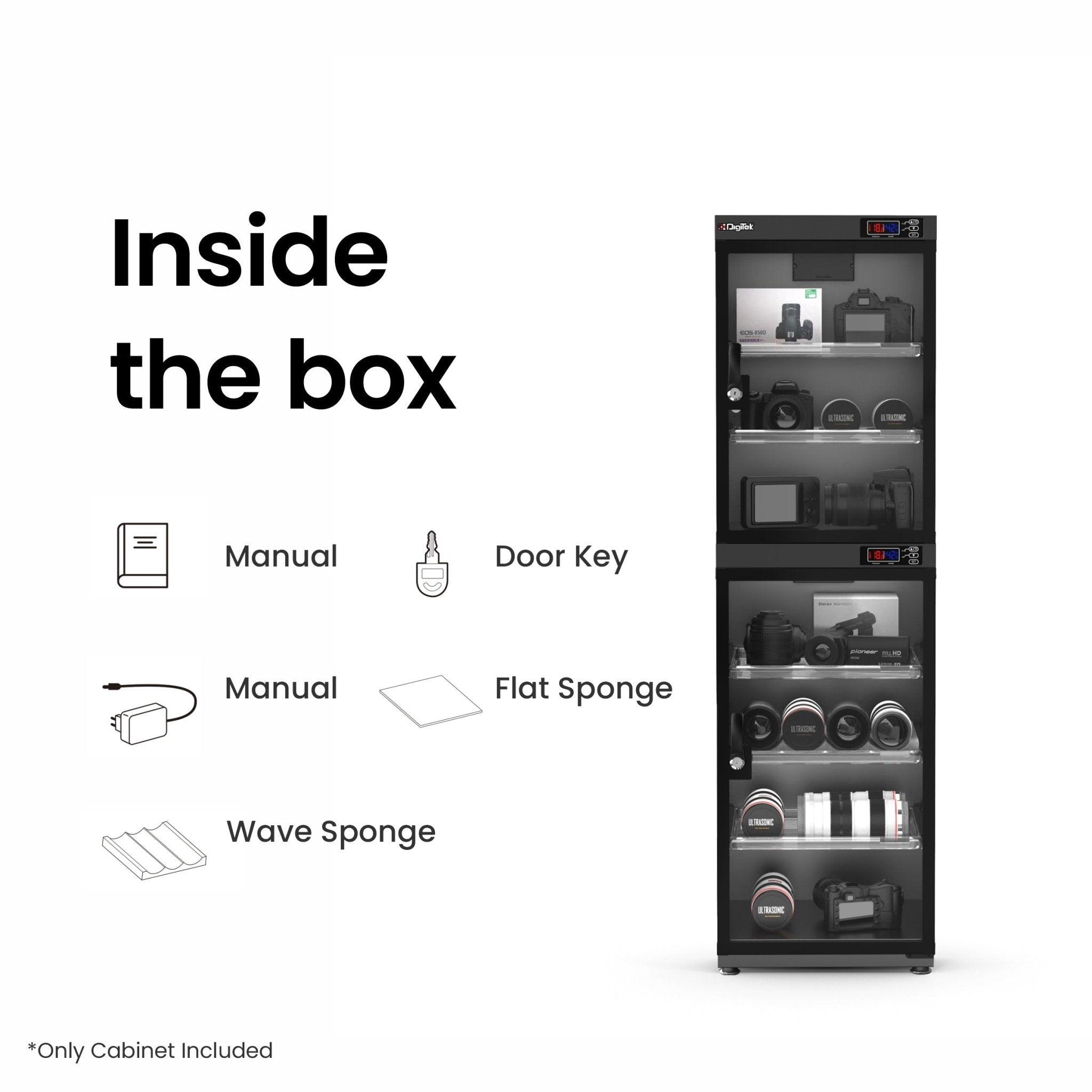 Digitek AD 190S 190 Liters Capacity Digital Display Dry Cabinet with Humidity Controller - Digitek