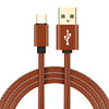 Digitek (DPC 1M C LB-BRW) Platinum Leather Braided Rapid Charge & Data Sync Type C USB Cable [1 Metre, Brown]