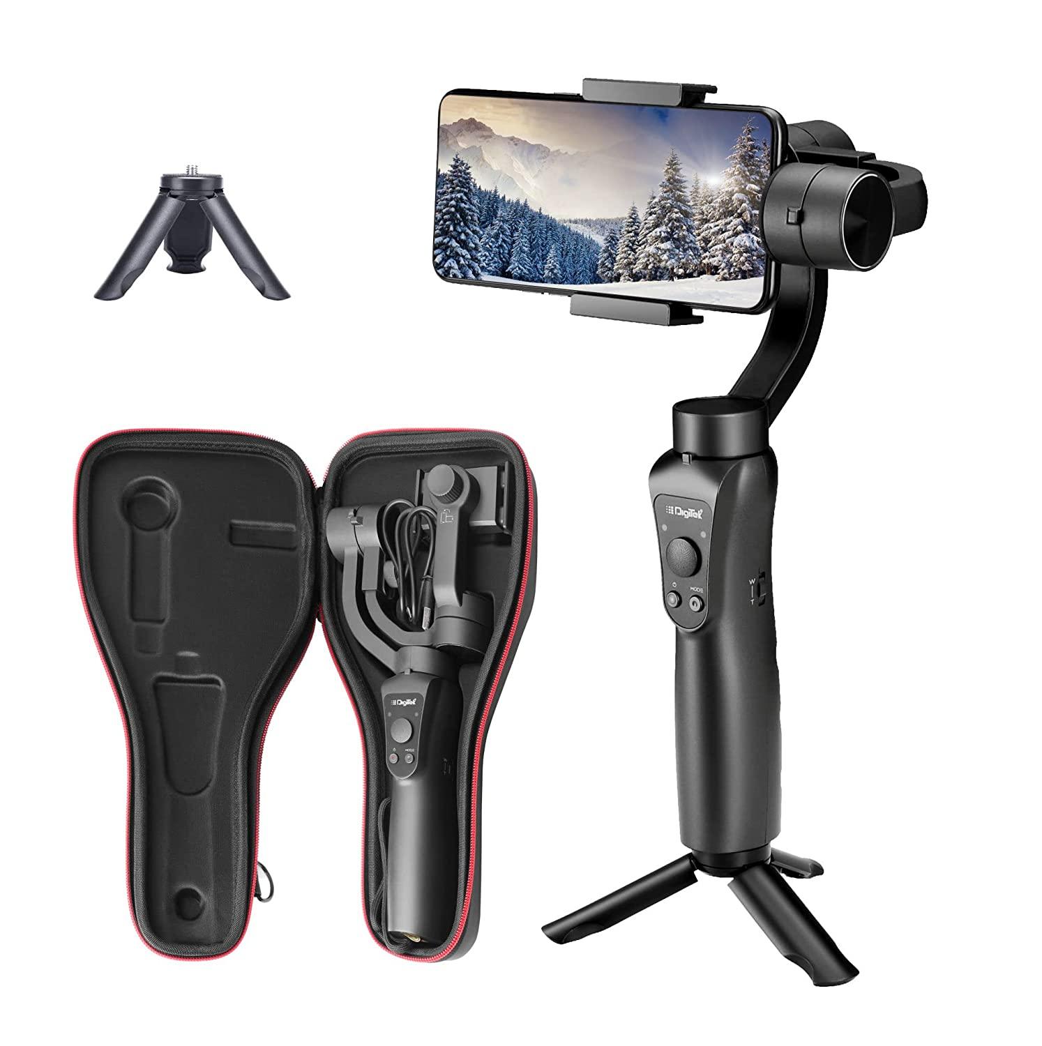 Digitek (DSG 005) 3-Axis Handheld Gimbal Stabilizer for Smartphones & Gopro with Face & Object Tracking Motion, Various Time Lapse Features & Up to 12 hrs. Operational Time DSG 005 - Digitek