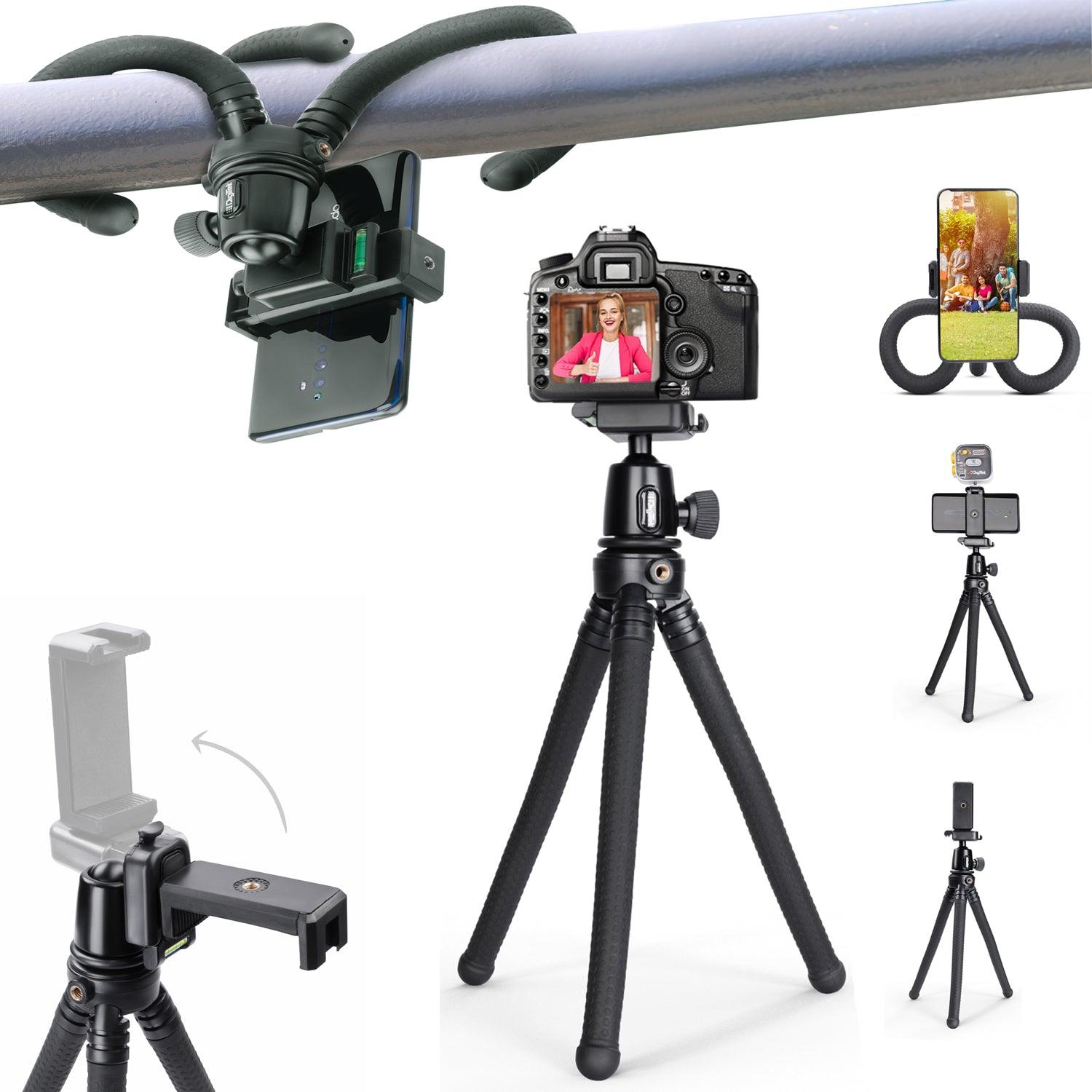 Digitek (DTR-320 FT) Flexible Mini Tripod for Action Camera, Mobile with Phone Mount for All DSLR - Digitek