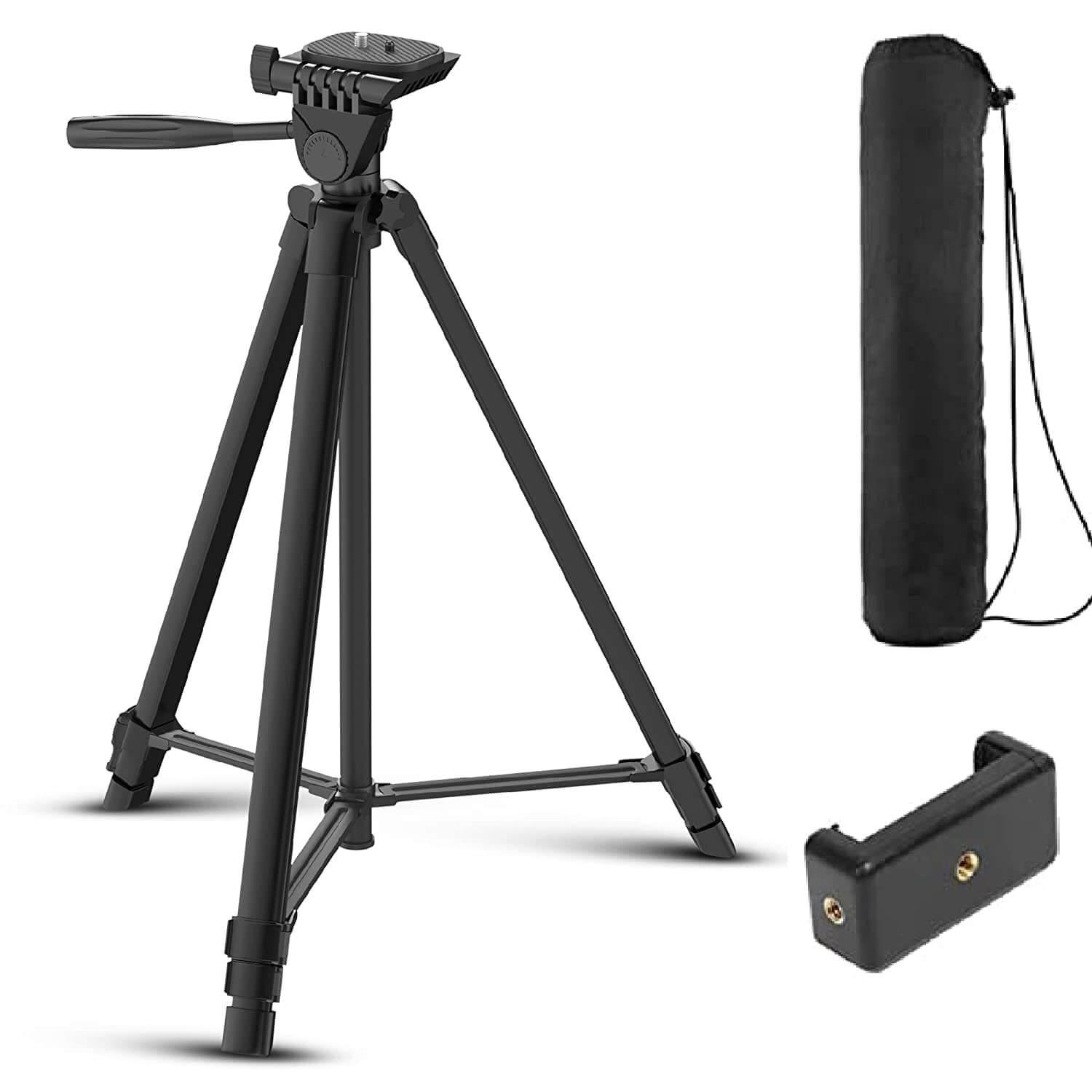 Digitek (DTR 480LW) (57 Inch) Portable Lightweight Aluminium Tripod For DSLR Cameras & Mobile With Carry Bag - Digitek