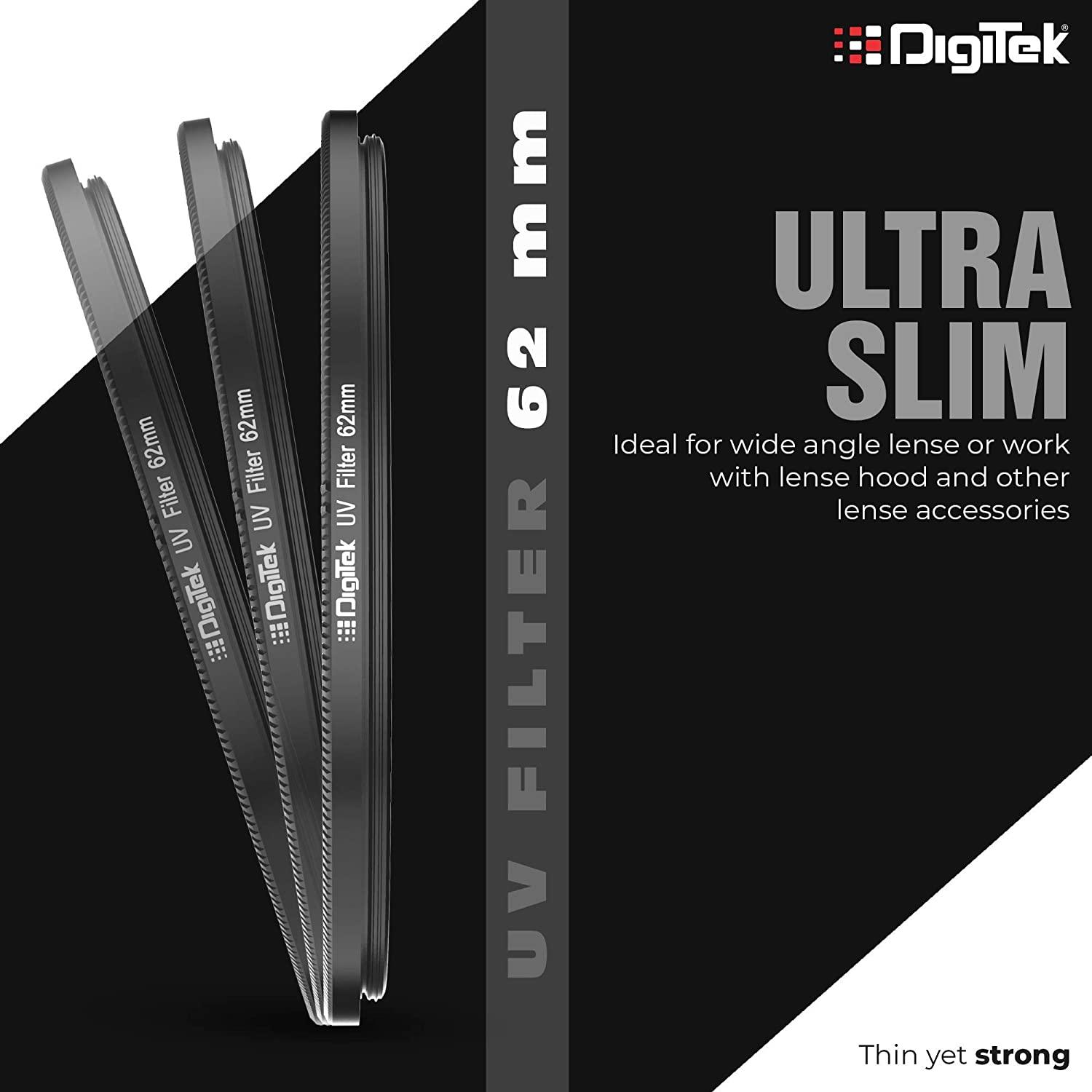 Digitek UV-Protection Lens Filter (Filter with Slim Frame for DSLR Camera Lens Protection from UV Rays, Dust & Scratches) - Digitek