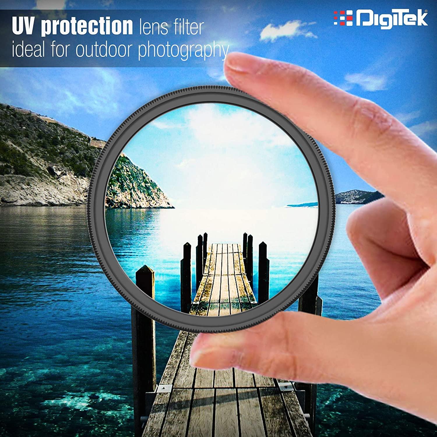 Digitek UV-Protection Lens Filter (Filter with Slim Frame for DSLR Camera Lens Protection from UV Rays, Dust & Scratches) - Digitek