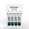 ENVIE (ECR 20 MC+4xAA1000) Standard Rechargeable Battery Charger for AA & AAA Ni-mh/Ni-Cd, LED Indicator, 600MA Output Current, with 4xAA1000 Rechargeable Batteries