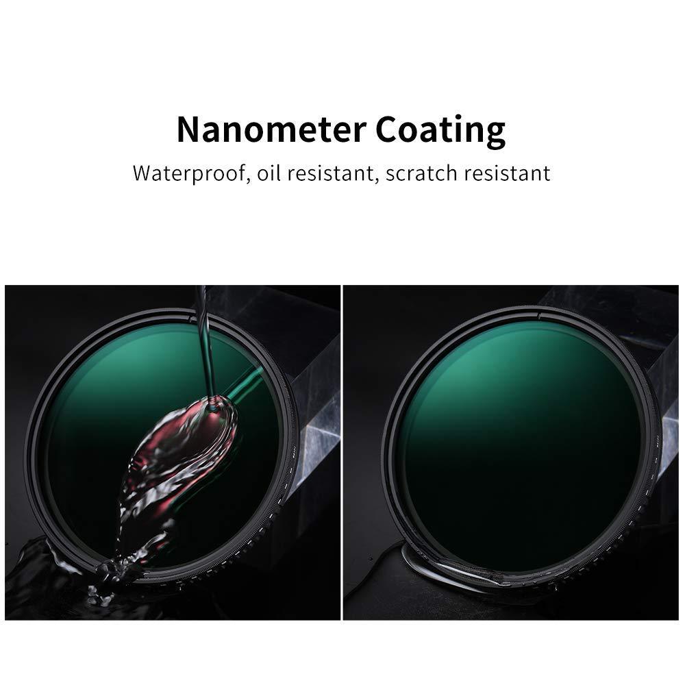 K&F (Nano-X ND8-ND2000 Filter) Concept Variable Neutral Density Nano-X ND8-ND2000 Filter for Camera Lenses with Multi-Resistant Coating, Waterproof - Digitek